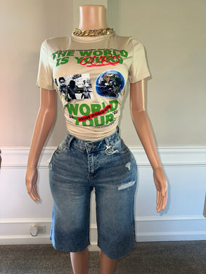Distressed Jorts (Medium Washed)