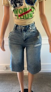 Distressed Jorts (Medium Washed)